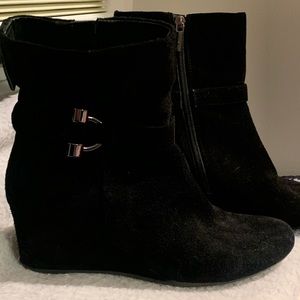Women’s Leather Wedge Ankle Booties